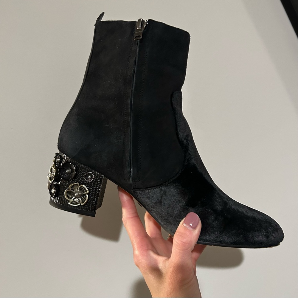 COACH Black Boots with Embellished Heel - Picture 8 of 14